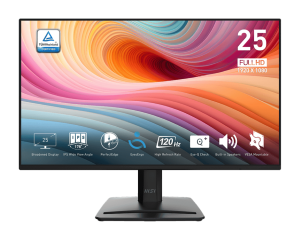 MSI MONITOR PRO MP252 E2, FLAT IPS FHD, 24.5, 16:9, 300CD/M2, 1500:1, 1MS, 120Hz, 1920x1080, HDMI/ DP/D-SUB/ HP OUT, 2x2W SPEAKERS, BLACK, 2YW